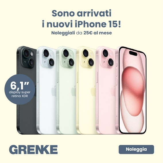Noleggia Apple iPhone 15 con Grenke