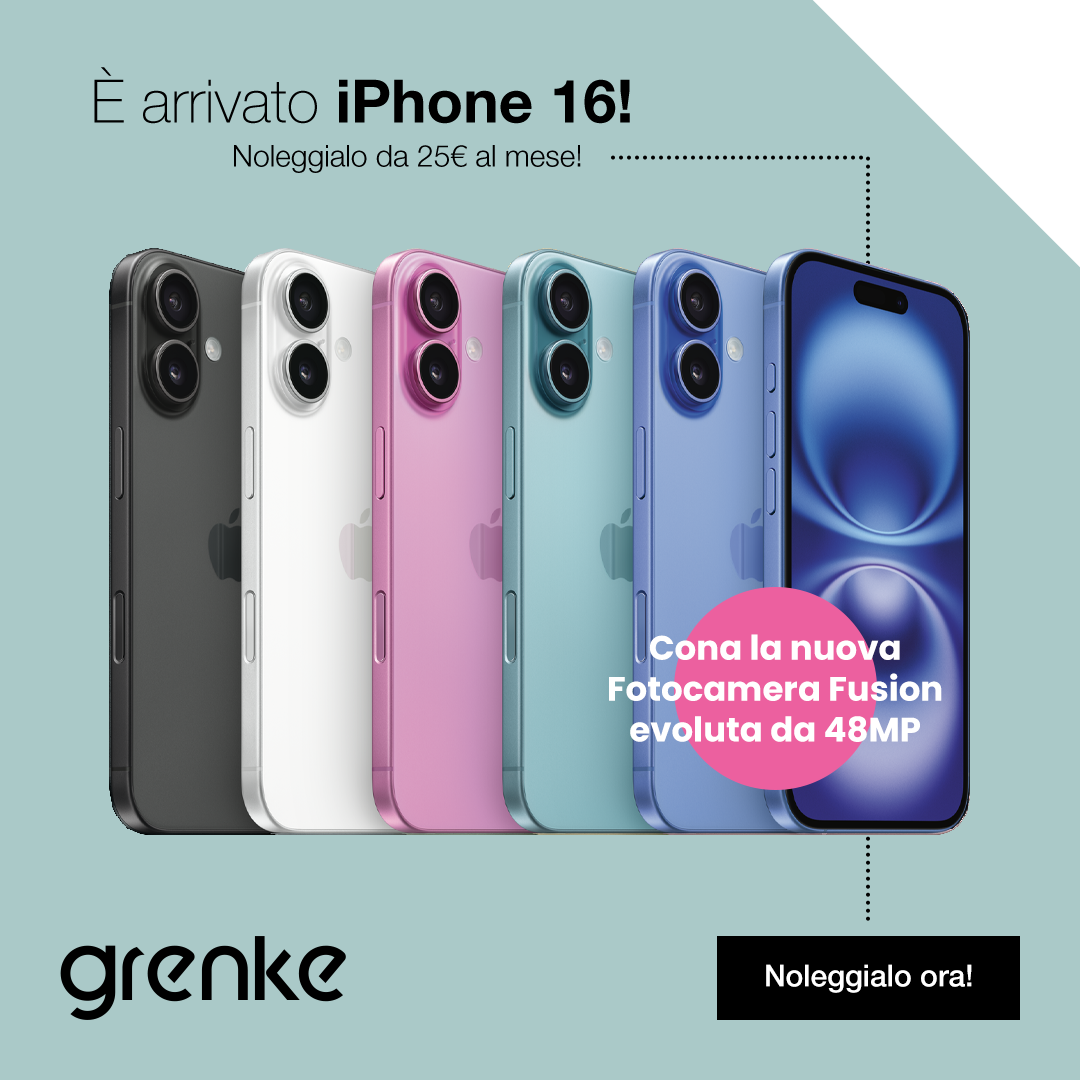 Noleggia Apple iPhone 16 con Grenke